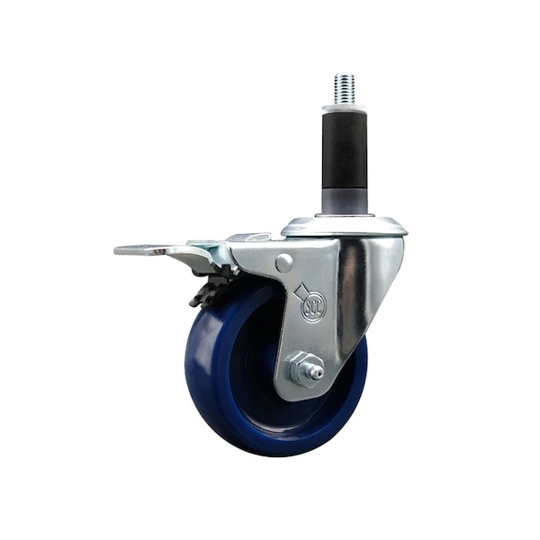 Service Caster 3.5'' SS Solid Poly Swivel 1-1/8'' Expanding Stem Caster Total Lock Brake SCC-SSEXTTL20S3514-SPUS-118 - main